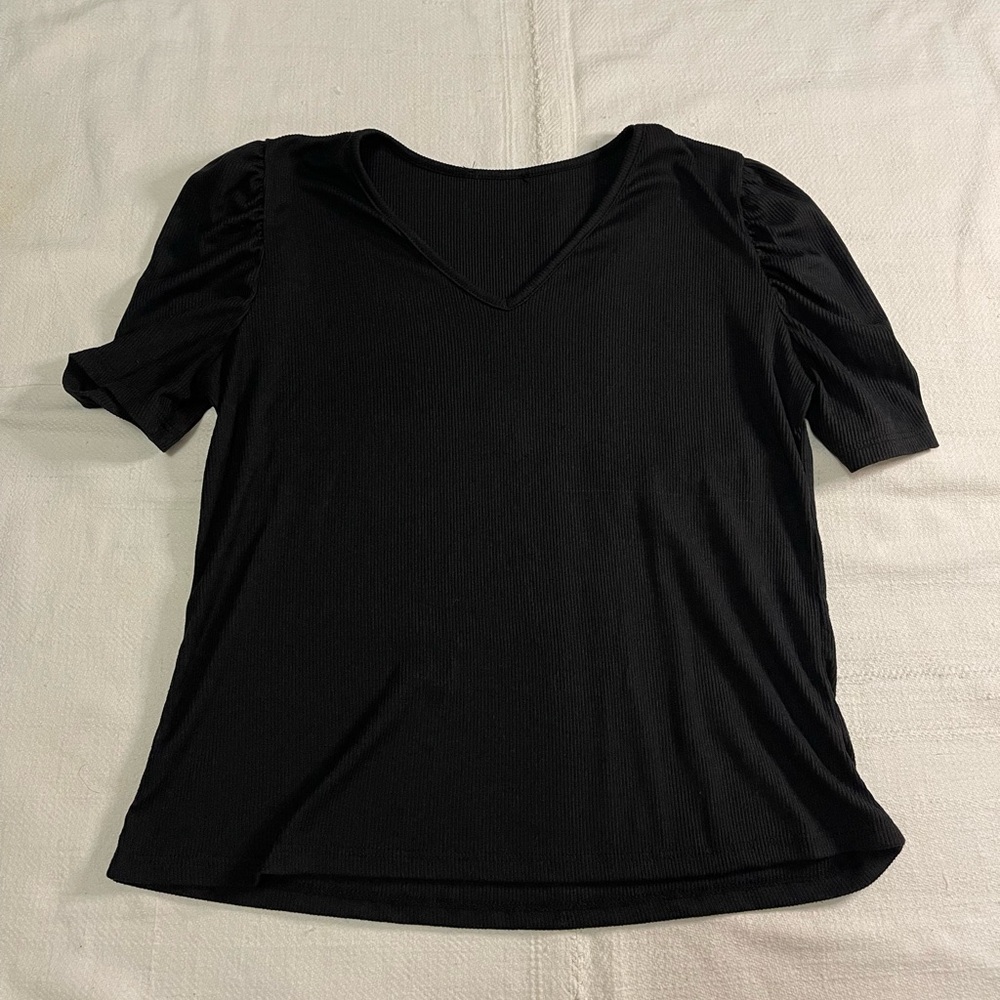 Elegant Black V-Neck Women's Top